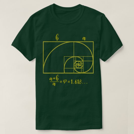 Mathematics Golden Spiral T  Tシャツ (デザイン正面)
