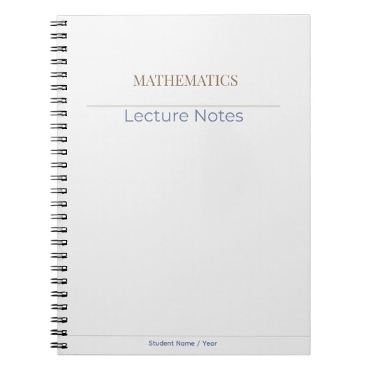 Mathematics Notebook – Minimal Academic Edition ノートブック (正面)