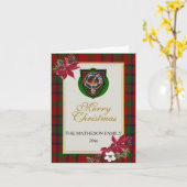 Matheson Scottish Clan Tartan & Crest カード (黄色い花)