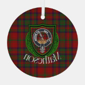 Matheson Scottish Clan Tartan & Crest ガラスオーナメント (裏面)