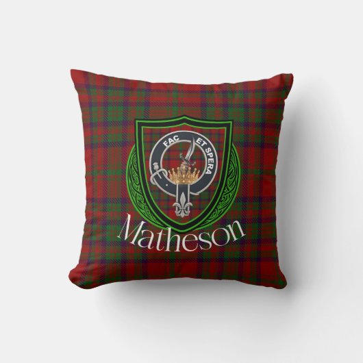 Matheson Scottish Clan Tartan & Crest クッション (正面)