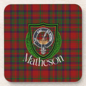 Matheson Scottish Clan Tartan & Crest コースター (正面)