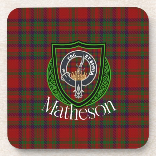 Matheson Scottish Clan Tartan & Crest コースター (正面)
