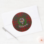 Matheson Scottish Clan Tartan & Crest ラウンドシール (封筒)