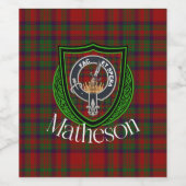 Matheson Scottish Clan Tartan & Crest ワインラベル (シングルラベル)