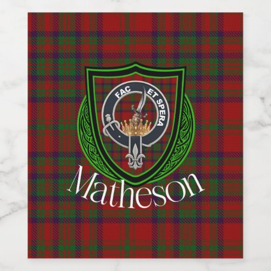 Matheson Scottish Clan Tartan & Crest ワインラベル (シングルラベル)