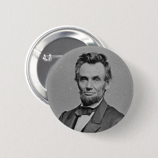 Mathew Brady著エイブラハム・リンカーン大統領のポートレート 缶バッジ (正面&裏面)