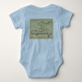 Mathew Carey著1814年のハイチの地図 ベビーボディスーツ (裏面)