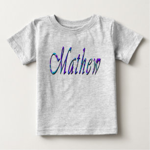 Mathew、Name、Logo、ベビーのグレーTシャツ ベビーTシャツ