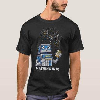 Mathing Into 2025 Robot Math Teacher New Year T-Sh Tシャツ