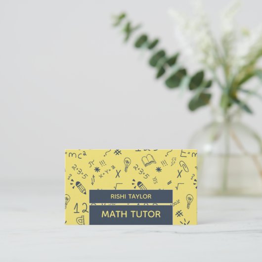 Mathmatic Iconデザイン、Math Tutor、先生 名刺 (スタンド正面)