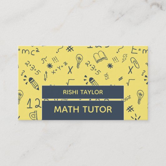 Mathmatic Iconデザイン、Math Tutor、先生 名刺 (正面)