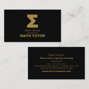 Mathmatic Sigma Symbol、Math Tutor、先生 名刺