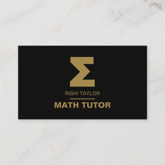Mathmatic Sigma Symbol、Math Tutor、先生 名刺 (正面)