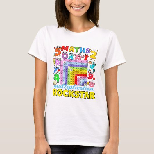 Maths Multiplication Rockstar Calculator T Shirt Tシャツ (正面)