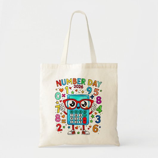 Maths Number Day Tote Bag for School トートバッグ (正面)
