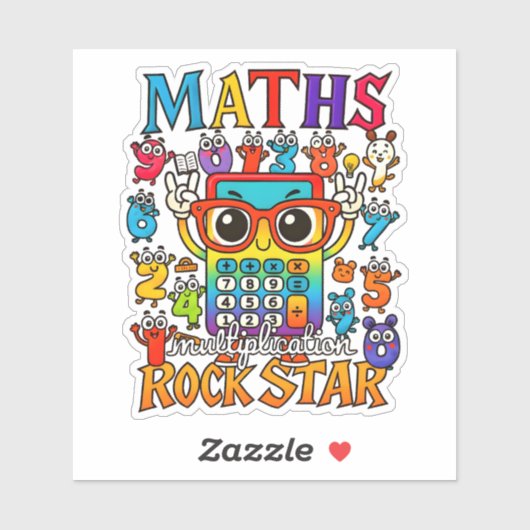 Maths Rock Star Cute Math Sticker for Kids シール (シート)