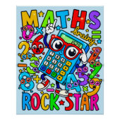 Maths Rock Star Poster for Kids UK Classroom ポスター (正面)