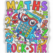 Maths Rock Star Sticker for Kids UK シール (正面)
