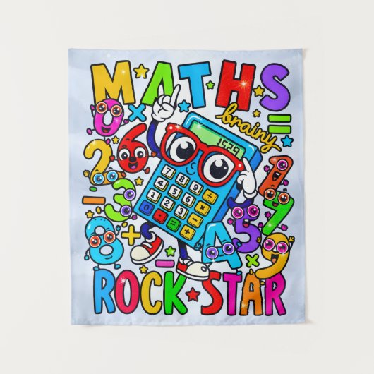 Maths Rockstar Banner for Number Day Schools タペストリー (正面)