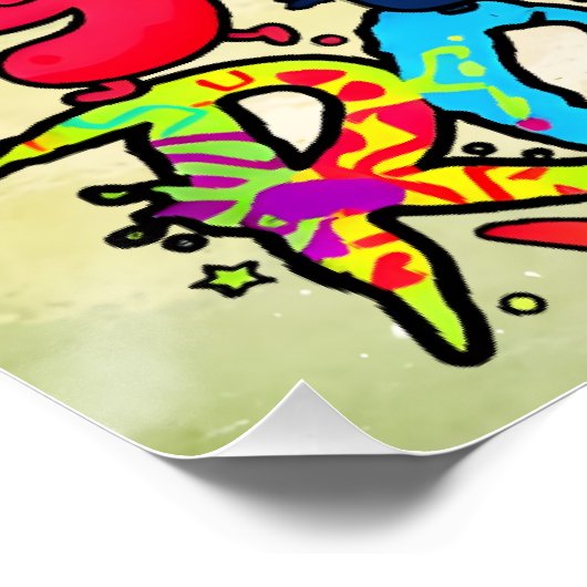 Maths Rockstar Cute Calculator Design ポスター (コーナー)