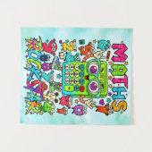 Maths Rockstar Cute Calculator Poster for Kids タペストリー (正面(横))