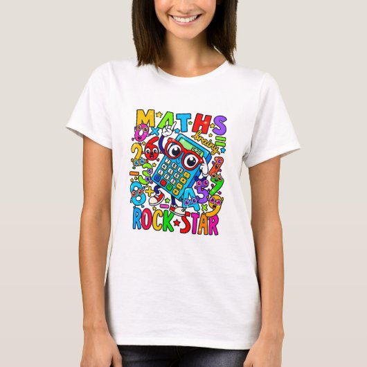 Maths Rockstar T Shirt for Teachers and Number Day Tシャツ (正面)