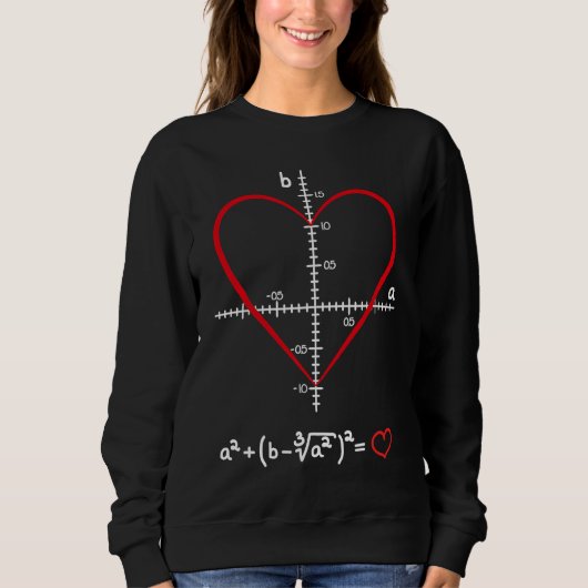 Maths Teacher Heart Equation Valentines Day Maths スウェットシャツ (正面)