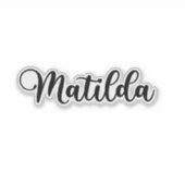 Matilda名 – 手書き書道 シール (正面)