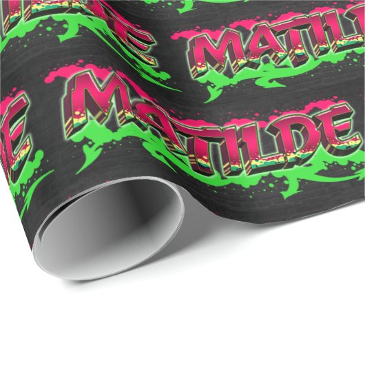 Matilde Vorname Name Graffiti red green ラッピングペーパー (ロールコーナー)