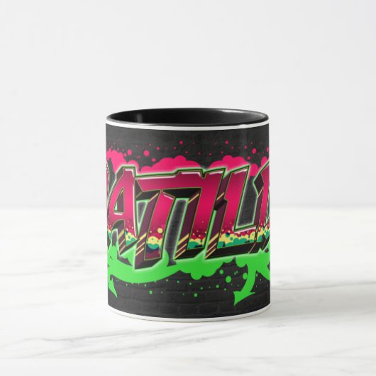 Matilde Vorname Name Graffiti red green Tasse マグカップ (中央)