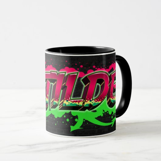 Matilde Vorname Name Graffiti red green Tasse マグカップ (正面右)