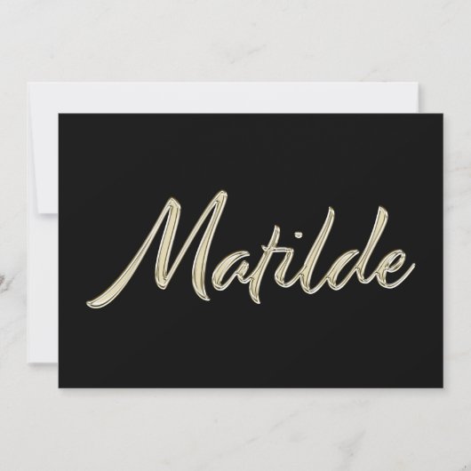 Matilde white gold Handwriting Karte カード (正面)