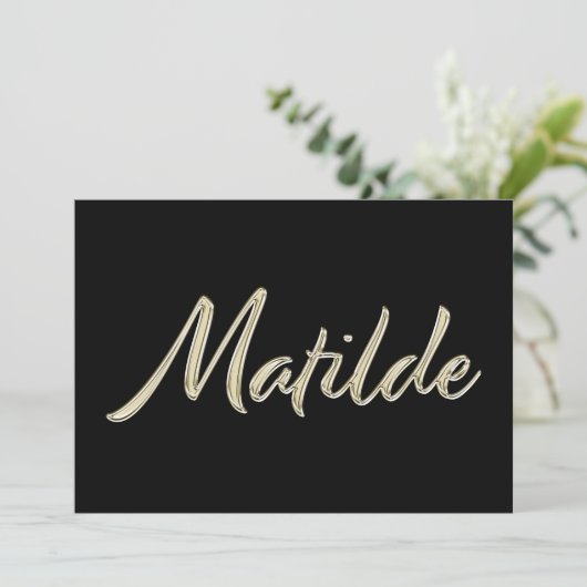 Matilde white gold Handwriting Karte カード (スタンド正面)