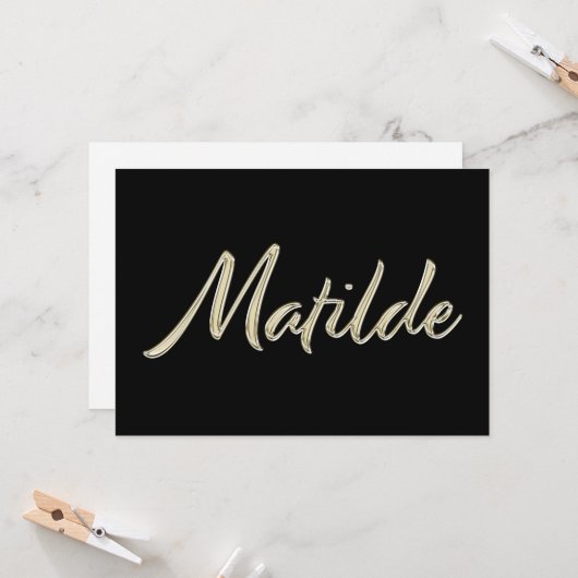 Matilde white gold Handwriting Karte カード (正面/裏面インサイチュ)