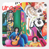 Matisseの絵画のコラージュの創造性 スクエアシール (正面)