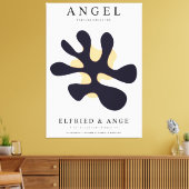 Matisse Abstract Organic Shape Art Print Navy キャンバスプリント (インサイチュ (リビング))