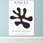 Matisse Abstract Organic Shape Art Print Navy キャンバスプリント (インサイチュ (ウッドフロア))