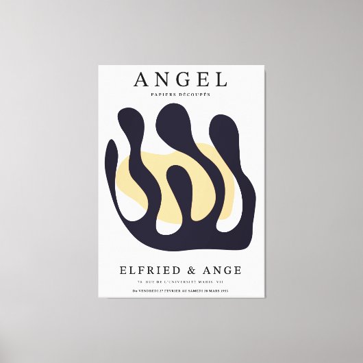 Matisse Cut Paper Navy Abstract Wall Art Print キャンバスプリント (正面)