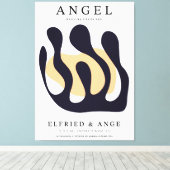 Matisse Cut Paper Navy Abstract Wall Art Print キャンバスプリント (インサイチュ (ウッドフロア))