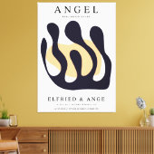 Matisse Cut Paper Navy Abstract Wall Art Print キャンバスプリント (インサイチュ (リビング))