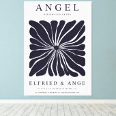 Matisse Floral Abstract Dark Navy Wall Art Print キャンバスプリント (インサイチュ (ウッドフロア))