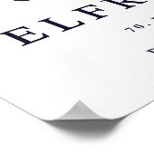 Matisse Floral Abstract Dark Navy Wall Art Print ポスター (角)