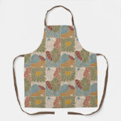 Matisse Groovy floral  Art Nouveau 1970s Boho  エプロン (正面)