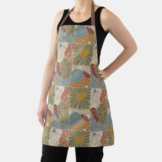 Matisse Groovy floral  Art Nouveau 1970s Boho  エプロン (インサイチュ)
