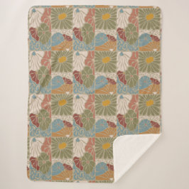 Matisse Groovy floral  Art Nouveau 1970s Boho  シェルパブランケット