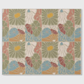 Matisse Groovy floral  Art Nouveau 1970s Boho  ラッピングペーパー (フラット)