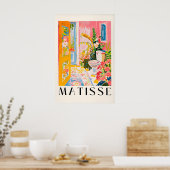 Matisse Inspired Bathroom Art Print Tropical Pink ポスター (キッチン)