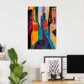 Matisse Inspired Cityscape Art Print Colorful ポスター (ホームオフィス)