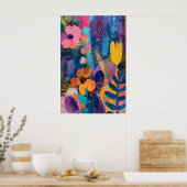 Matisse Inspired Floral Art Print Modern Botanical ポスター (キッチン)